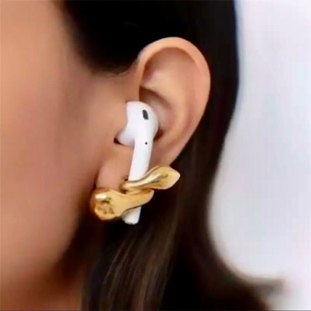 FINALLY IN STOCK SILVER & GOLD AIR POD SUPPORT EARRING SECURE FIT PREVENT LOSS